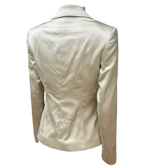 NWT Caché Gold Satin Blazer Classic Fitted Jacket, $188 Retail / size XS - - Picture 4 of 4
